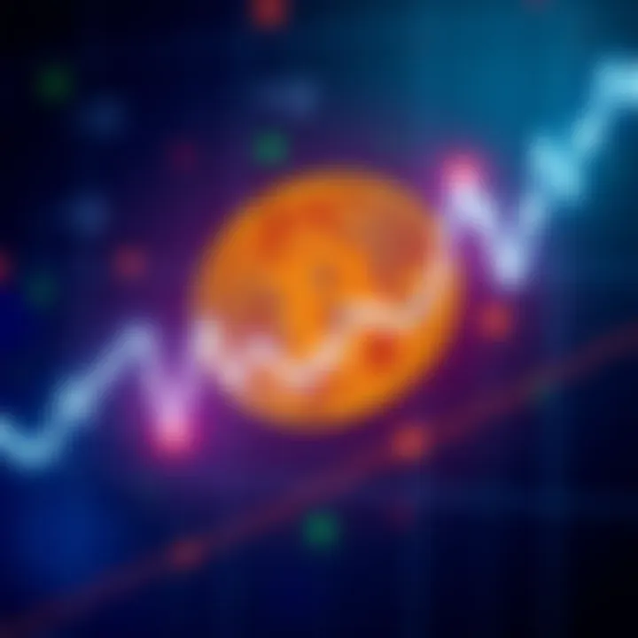 A graph showing Bitcoin's fluctuating price with mathematical symbols in the background, representing valuation concerns.