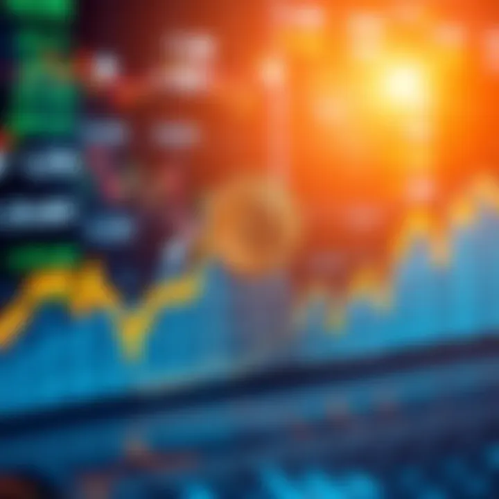Bitcoin price chart with downward trend A chart showing Bitcoin's price dropping, with a calm market backdrop