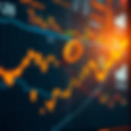 Chart showing Bitcoin price dropping with a downward trend line