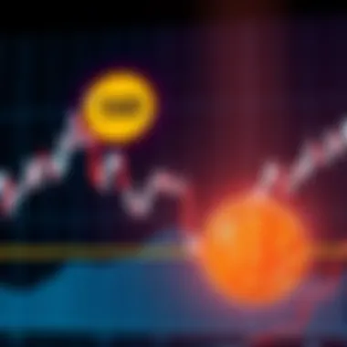 A graph displaying a sharp drop in Bitcoin's price with a warning sign, symbolizing market concerns about its stability.