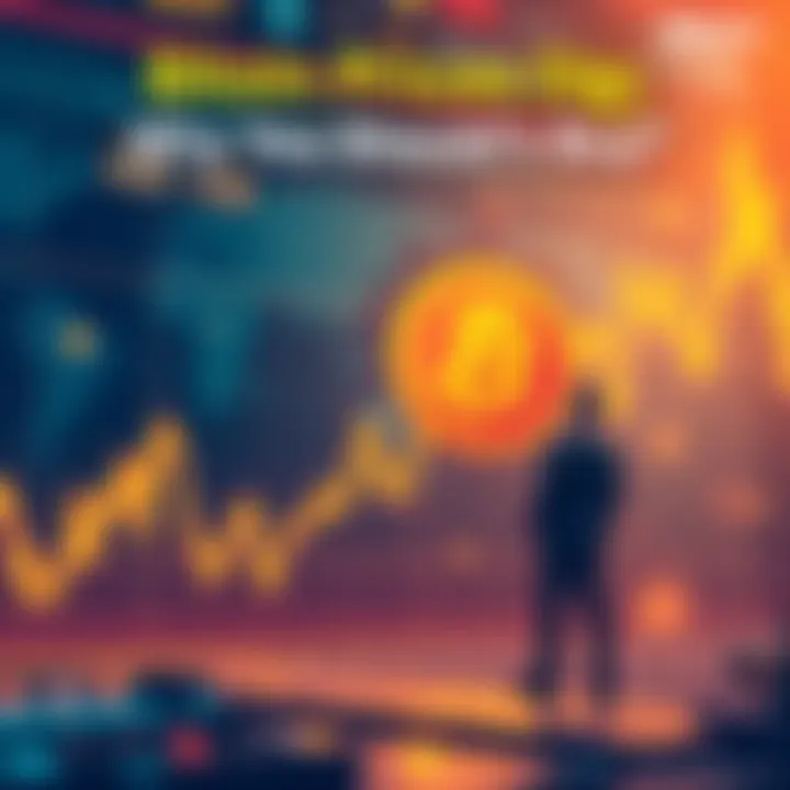 Graph showing a decline in Bitcoin prices with a person considering investment