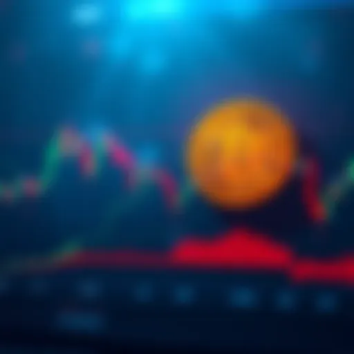 A chart showing Bitcoin's price declining towards the 40-50k range, with bearish indicators. Traders analyze the situation for potential buying opportunities.