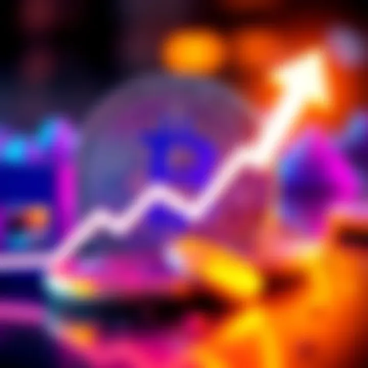 Bitcoin price drop graphic Graphic showing Bitcoin logo with a downward trend arrow indicating a price drop