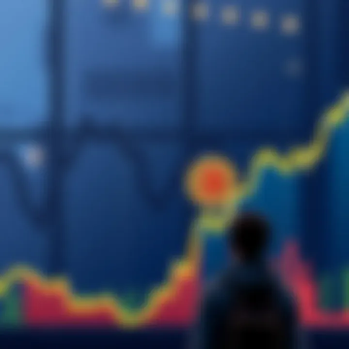 Bitcoin price drop A downward graph showing a significant drop in Bitcoin's value with a worried person looking at it