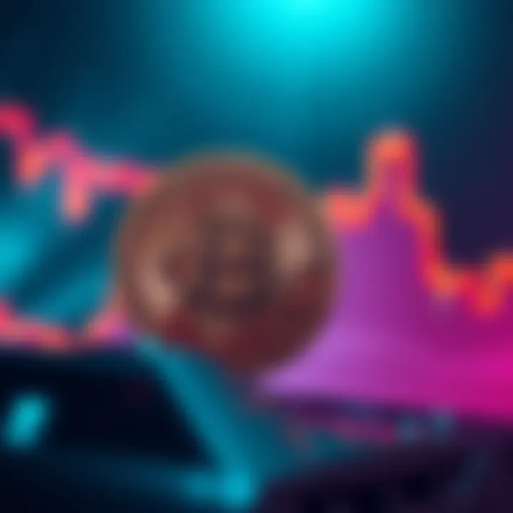 A Bitcoin symbol against a background of a rising graph, illustrating its price stability amid market fluctuations.