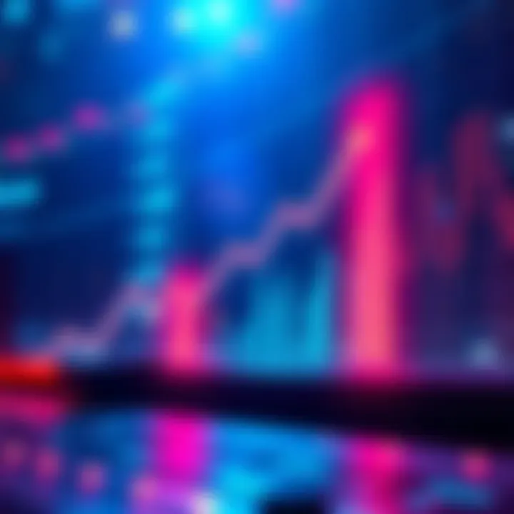 Chart showing Bitcoin's price rise with an upward trend line and arrows indicating growth