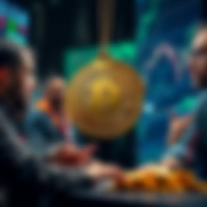 Graphic showing Bitcoin with a $69,000 tag indicating overvaluation, surrounded by worried investors analyzing trends.