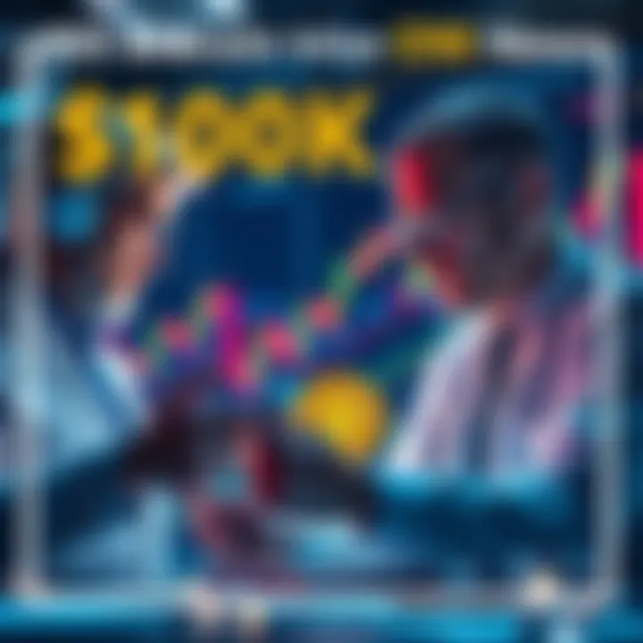 Experts analyzing Bitcoin price trends for a future prediction, with charts and graphs in the background.