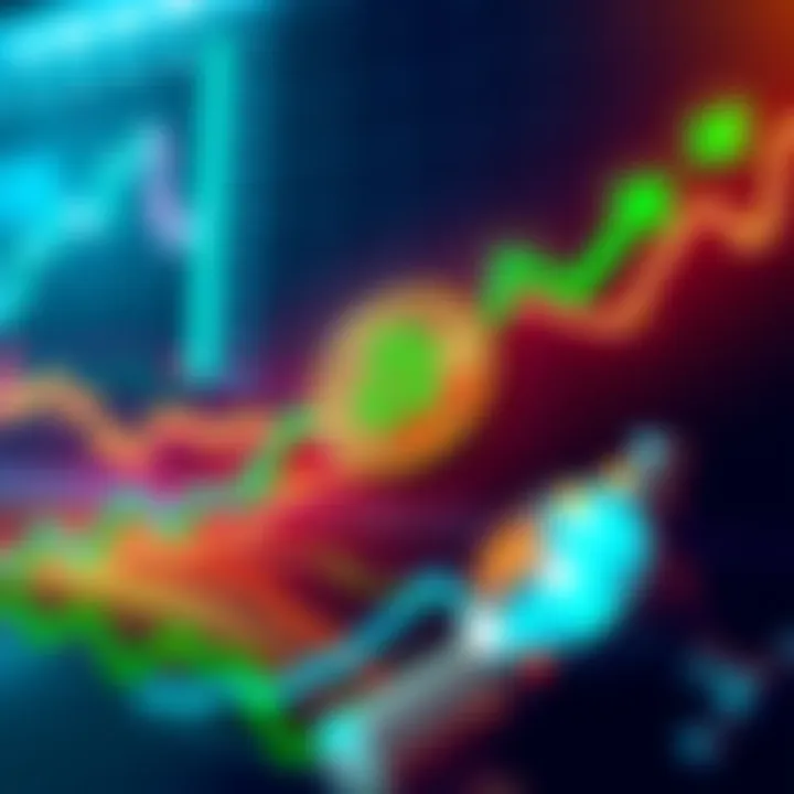 A chart showing Bitcoin price trending upwards with green arrows indicating growth and positive investor sentiment.