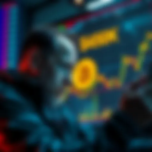 A worried investor looking at Bitcoin price chart with a $60K mark