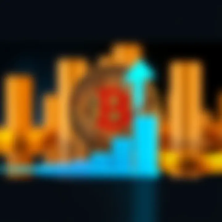 Bitcoin price surge Bitcoin symbol with an upward graph indicating price rise after Trump's announcement