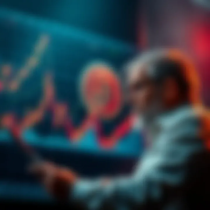 Graph showing Bitcoin price rising to $76,000 with a worried investor looking at charts.