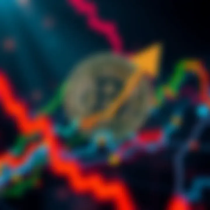 Bitcoin logo with upward arrow showing price increase