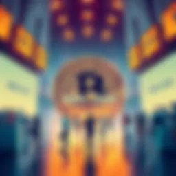 Illustration showing a large Bitcoin symbol with a price tag reading $80,000, surrounded by people discussing and analyzing market trends.