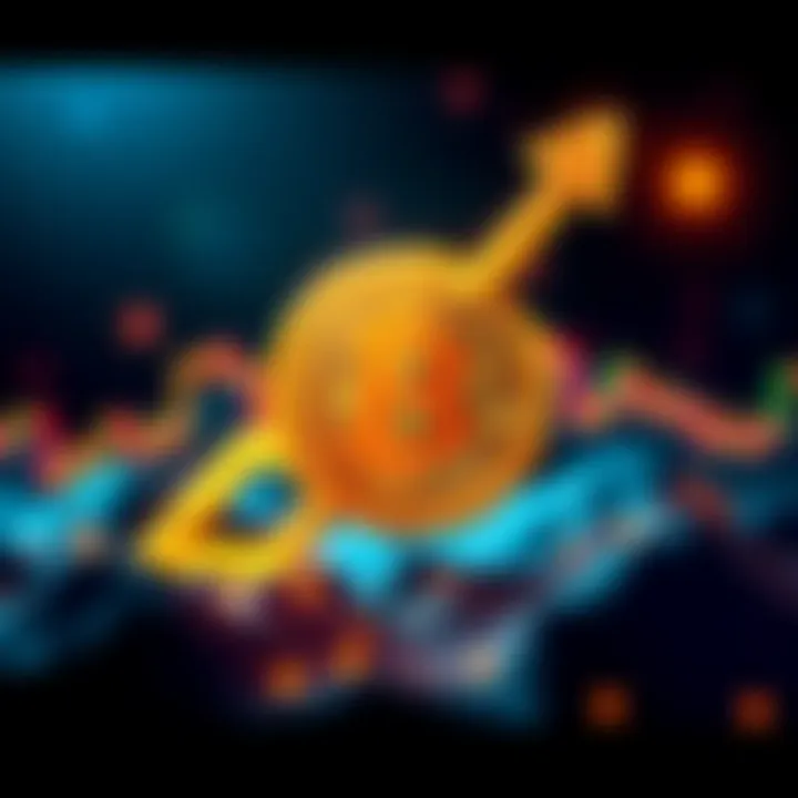 Bitcoin Profit A graphic illustrating a Bitcoin symbol with an upward arrow, signifying a profitable trade.