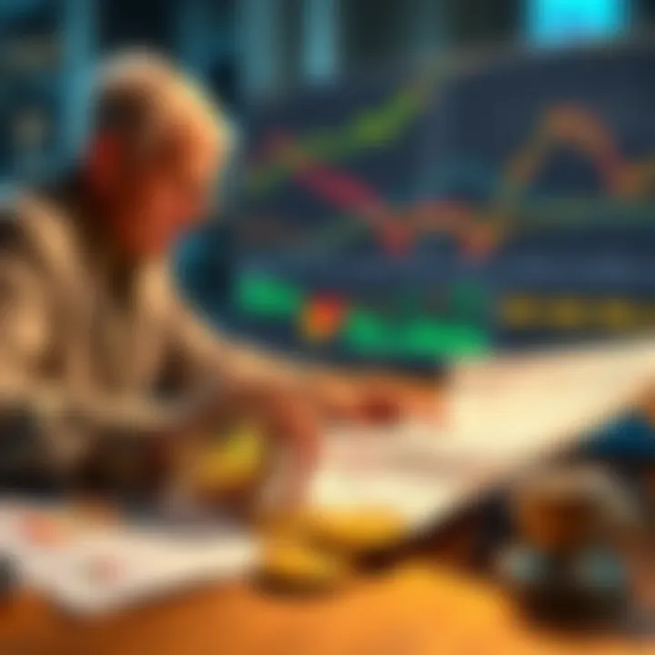 A person analyzing Bitcoin charts and discussing investment strategies with financial documents on the table