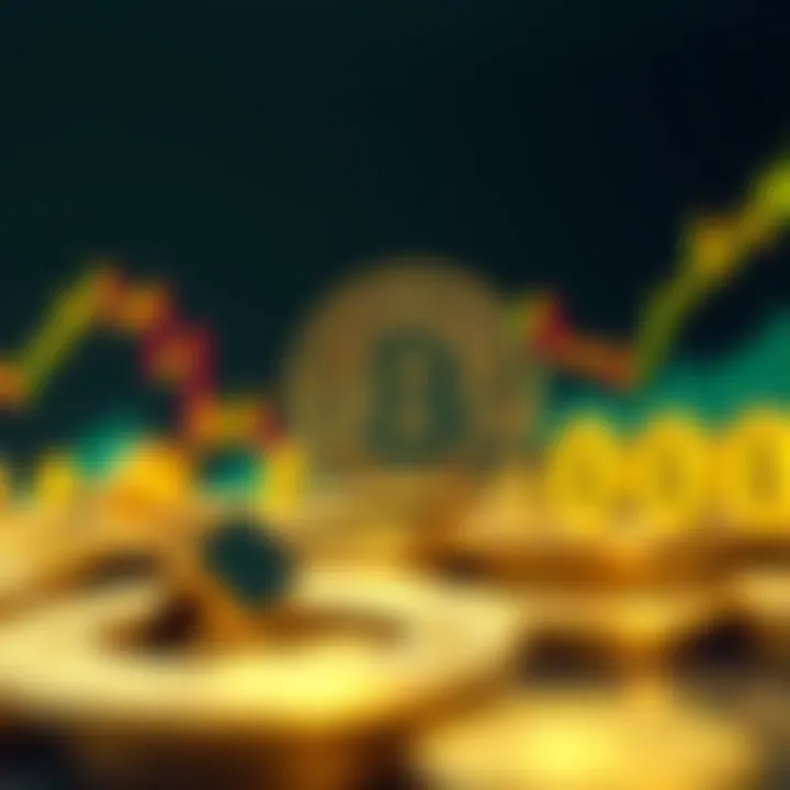 A visual representation of a Bitcoin symbol rising towards $50,000 with a bullish market trend background.