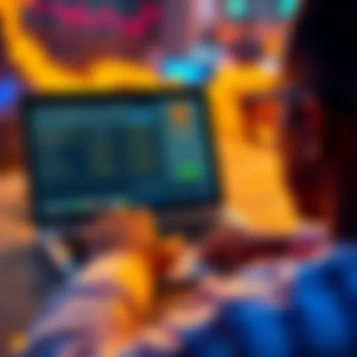 A person looking at a laptop screen displaying Bitcoin prices and a cash conversion interface, contemplating a refund on their investment.