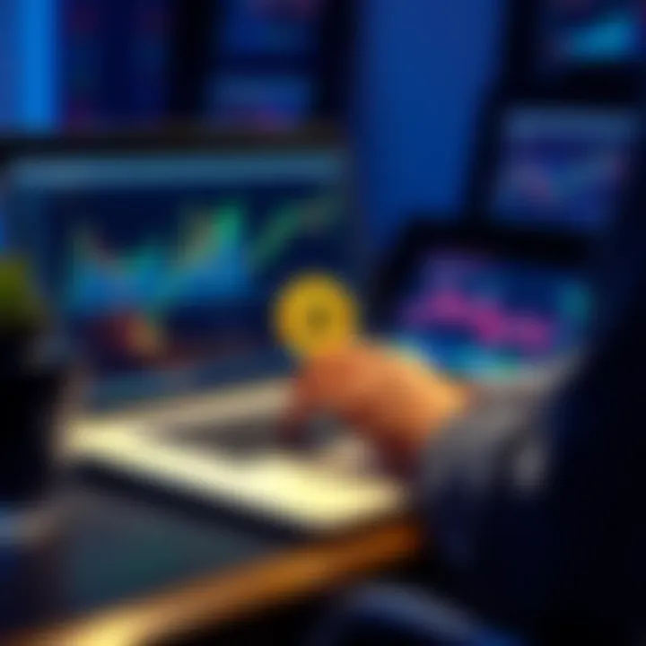 A person reviewing retirement plans and Bitcoin investments on a laptop, with charts and graphs displayed, highlighting the importance of a diversified portfolio