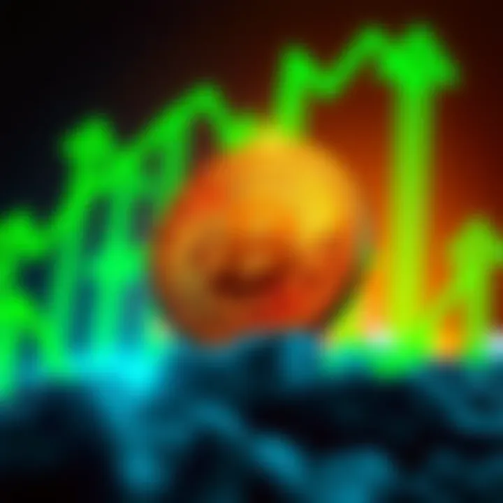 A visual representation of Bitcoin hitting the 75K mark with green upward arrows in the background, showcasing market excitement.