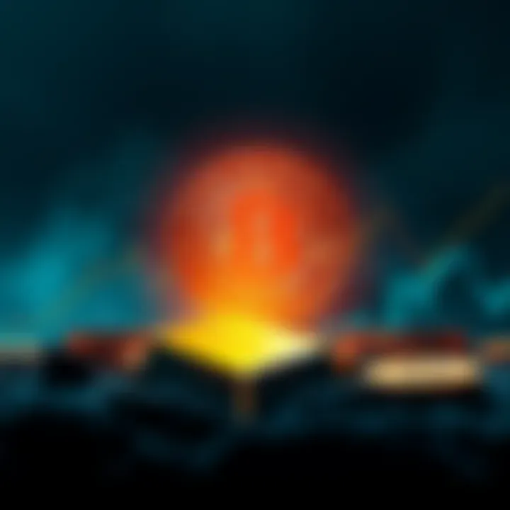 Bitcoin Rising in Value A graphic showing Bitcoin's price increase amid a backdrop of conflict, with an image of gold bars declining in value.