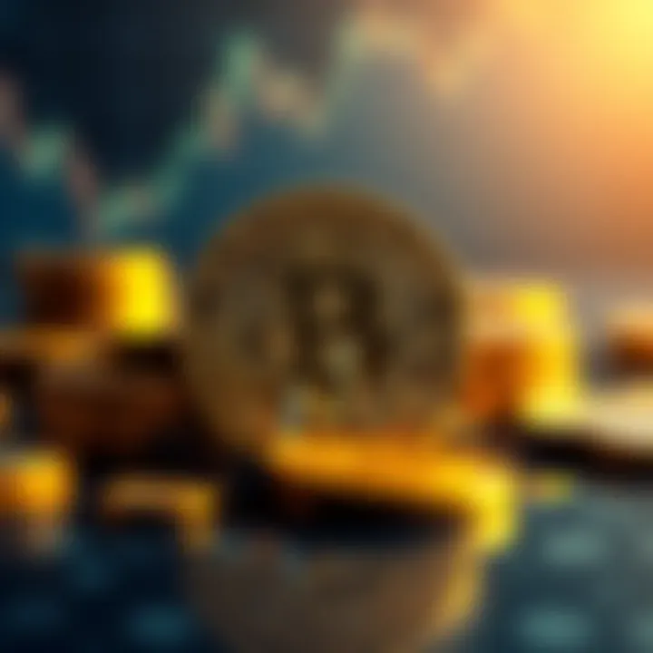 Bitcoin Sale Impact A visual representation showing Bitcoin coins with a graph illustrating market fluctuation after a small sale, highlighting the unexpected market effect of Michael Saylor's transaction.