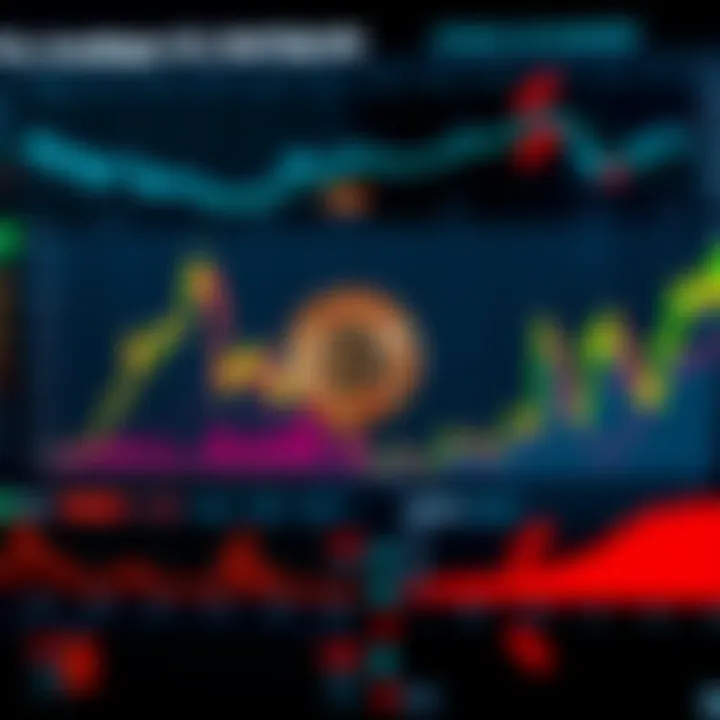 A visual representation showing Bitcoin's market trends contrasted with stock market performance, highlighting the differences in their responses to economic signals.