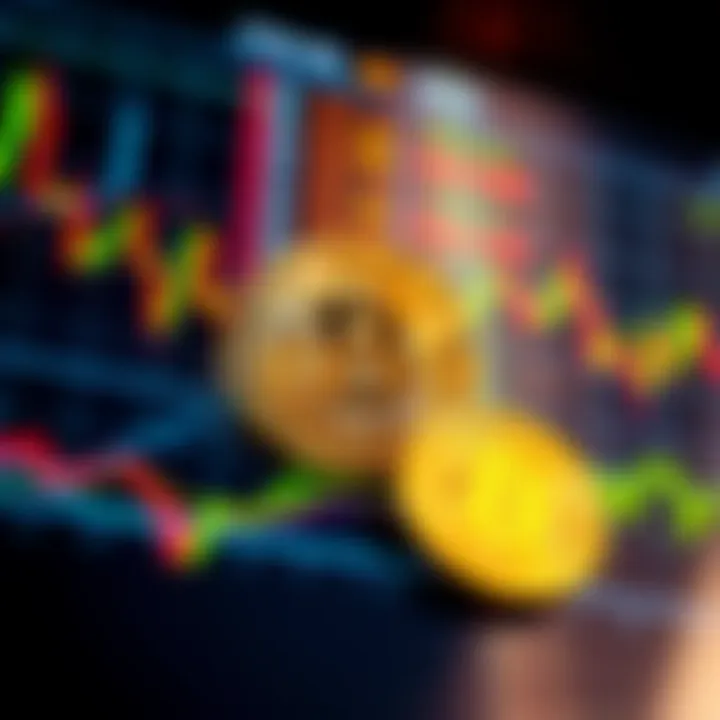 A close-up of Bitcoin and stock market charts showing correlations and trends in a graphical format.