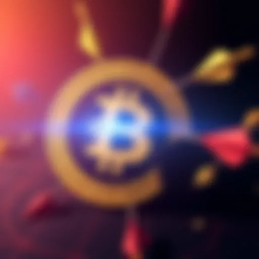 Illustration showing Bitcoin symbol being targeted by arrows, representing its strategy against traders and altcoin holders.