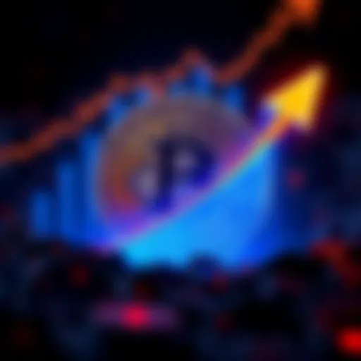 Bitcoin symbol with an upward arrow, representing its rise above $90,000