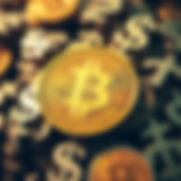 A Bitcoin symbol surrounded by dollar signs, representing the impact of U.S. companies on Bitcoin's value as a reserve asset.