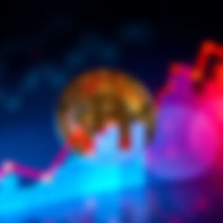 A Bitcoin symbol surrounded by an upward trending graph reflecting growth and stability in cryptocurrency.