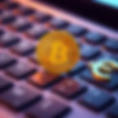 Bitcoin symbol on a keyboard A close-up of a keyboard featuring the Bitcoin symbol (โฟ) alongside dollar ($) and euro (โฌ) signs, highlighting the growing importance of cryptocurrency.