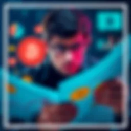 A person looking worried while reviewing tax documents featuring Bitcoin symbols and graphs showing rising tax rates.