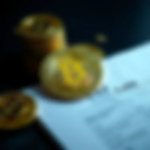 A visual representation of Bitcoin symbols with a tax document, showing the impact of proposed tax changes in Australia.