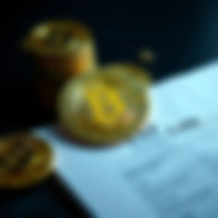 A visual representation of Bitcoin symbols with a tax document, showing the impact of proposed tax changes in Australia.