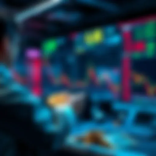 A person exchanging Bitcoin for Australian dollars at a trading desk