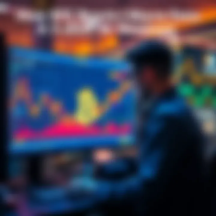 A trader analyzing Bitcoin charts with macroeconomic data on screen