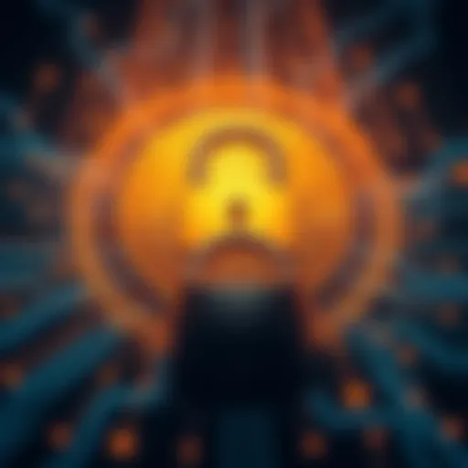 A visual representation of Bitcoin transaction confirmations with a secure lock symbol, illustrating the process of validating Bitcoin transactions.