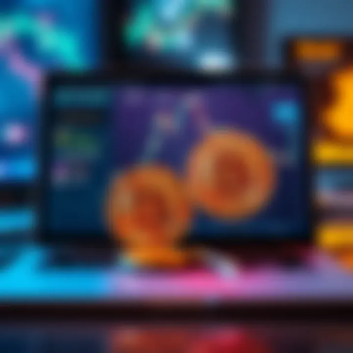 A visual comparison of Kraken and Relai platforms showing Bitcoin transactions on a laptop screen