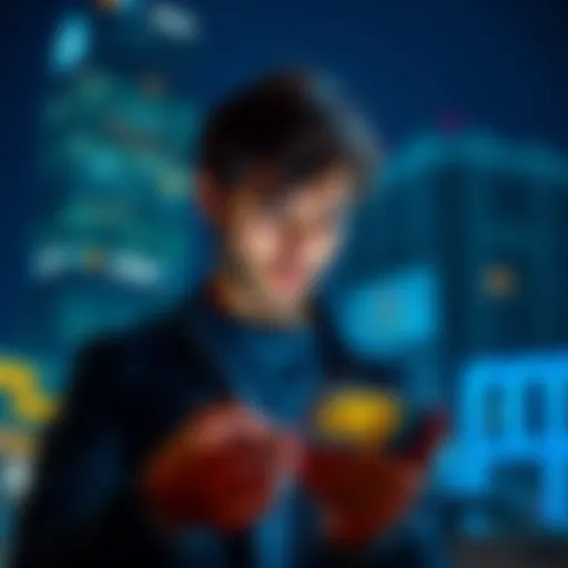 Person looking worried while checking Bitcoin transaction status on their phone