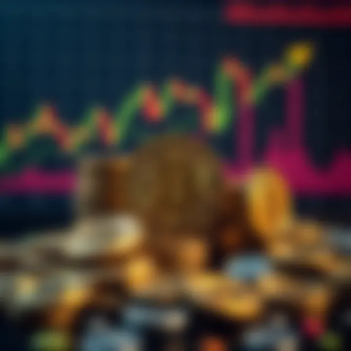 A graphic displaying Bitcoin coins piled in front of a digital chart showing upward trends in institutional investment.