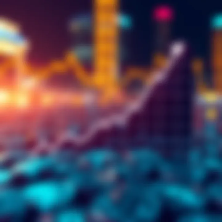 Graph showing upward trend of Bitcoin prices with a digital currency graphic