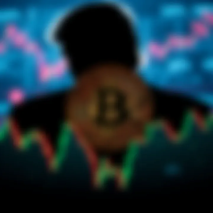 Bitcoin price drop with a Trump silhouette A graphic showing the decline of Bitcoin prices alongside a shadowy figure representing Trump, highlighting market uncertainty