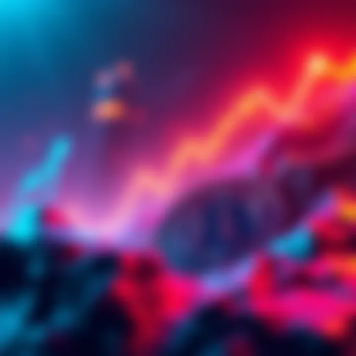 Illustration showing Bitcoin breaking through a resistance level with a rising graph line, symbolizing bullish market sentiment.