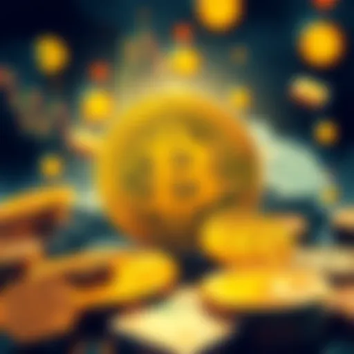 Illustration showing Bitcoin symbols like coins and cash, highlighting the misleading terminology around Bitcoin as an asset.