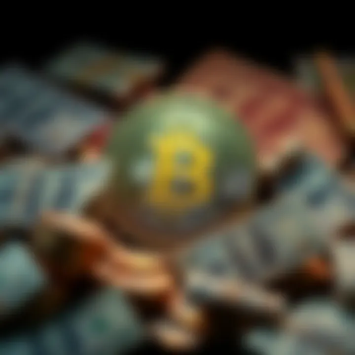 A visual comparison of Bitcoin and failing fiat currencies, featuring Bitcoin's symbol prominently and images of defunct currency notes in the background.