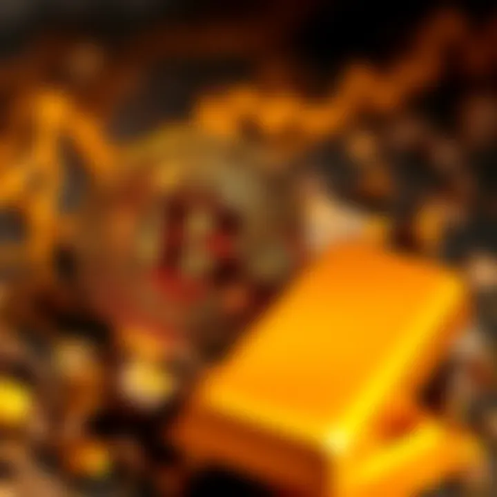 A visual comparison of Bitcoin and gold, showing Bitcoin symbol alongside a gold bar, symbolizing investment predictions.