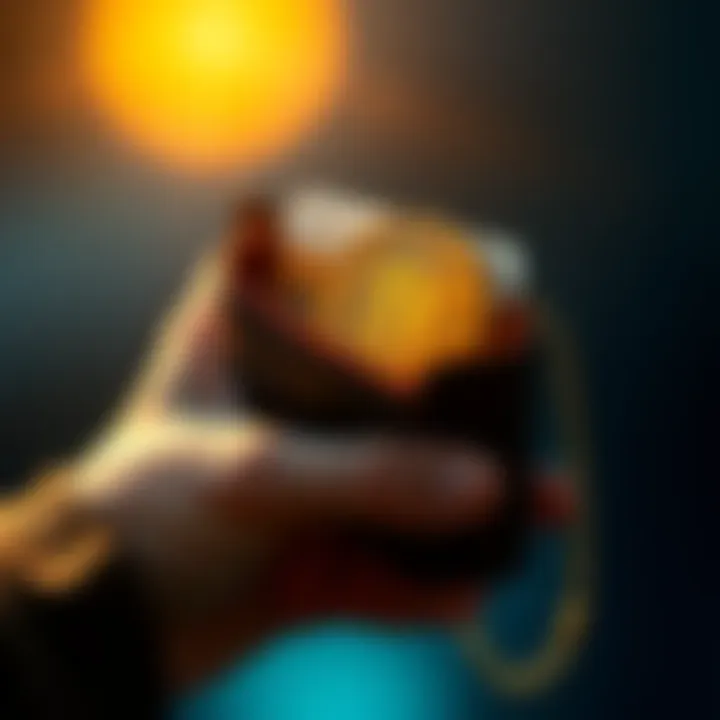 A person holding a wallet with Bitcoin symbols visible, representing investment and holding strategy.