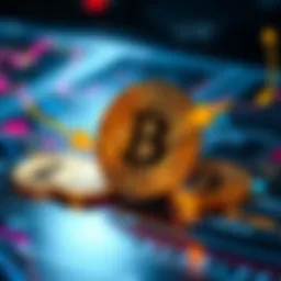 A visual representation of Bitcoin transactions highlighting Replace-by-fee functionality with arrows indicating potential issues and risks.